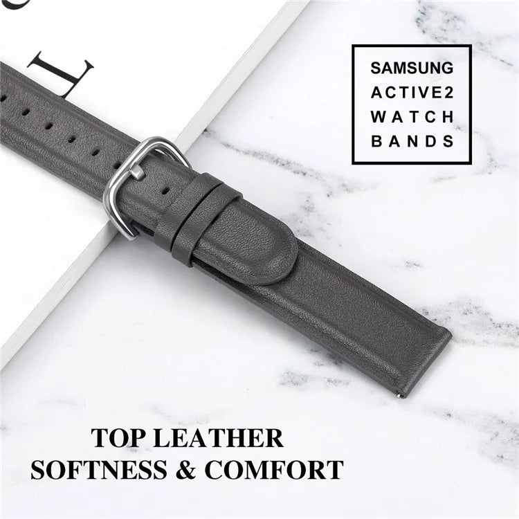 Watch Strap for Huawei Watch GT / GT 2 46mm / 42mm / Samsung Galaxy Watch 46mm First Layer Cowhide Wrist Band