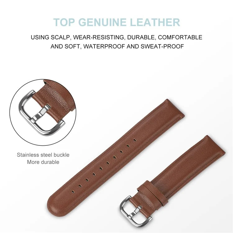 Watch Strap for Huawei Watch GT / GT 2 46mm / 42mm / Samsung Galaxy Watch 46mm First Layer Cowhide Wrist Band