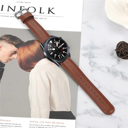 Watch Strap for Huawei Watch GT / GT 2 46mm / 42mm / Samsung Galaxy Watch 46mm First Layer Cowhide Wrist Band