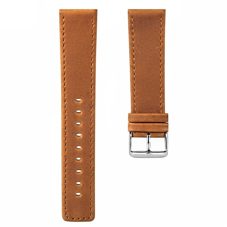For Samsung Galaxy Watch3 45mm Leather Band 22mm Crazy Horse Texture Watch Strap
