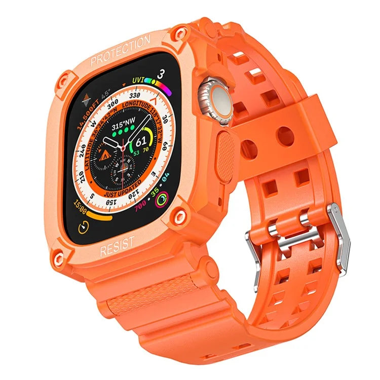 TPU Watch Strap for Apple Watch Ultra 49mm Integral Watch Band with Case