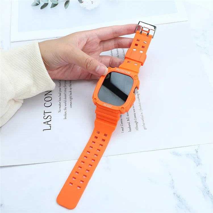 TPU Watch Strap for Apple Watch Ultra 49mm Integral Watch Band with Case