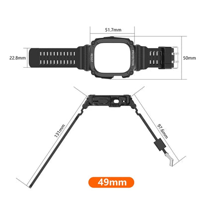 TPU Watch Strap for Apple Watch Ultra 49mm Integral Watch Band with Case