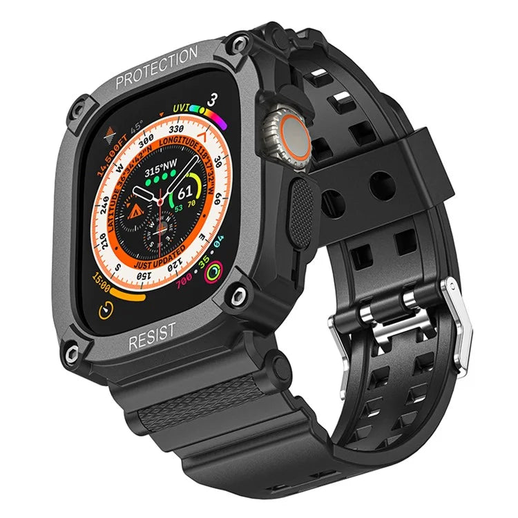 TPU Watch Strap for Apple Watch Ultra 49mm Integral Watch Band with Case