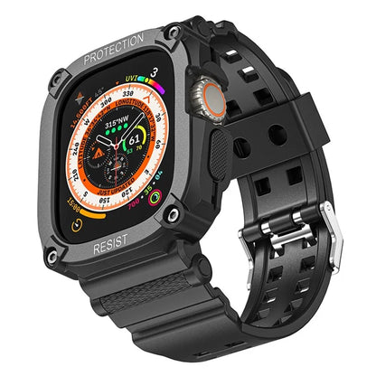 TPU Watch Strap for Apple Watch Ultra 49mm Integral Watch Band with Case