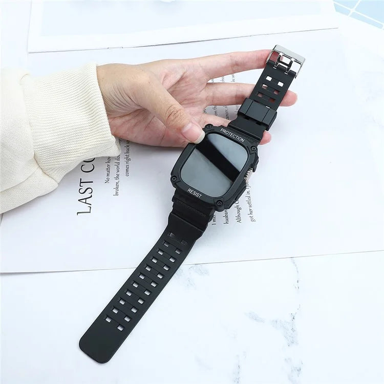 TPU Watch Strap for Apple Watch Ultra 49mm Integral Watch Band with Case