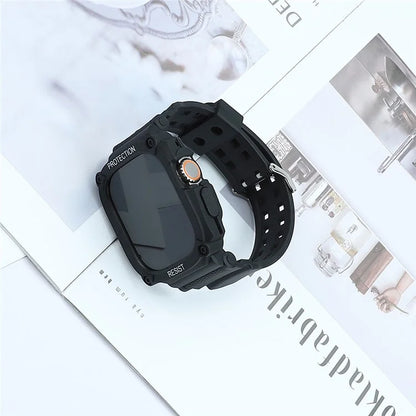TPU Watch Strap for Apple Watch Ultra 49mm Integral Watch Band with Case