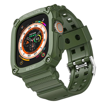 TPU Watch Strap for Apple Watch Ultra 49mm Integral Watch Band with Case
