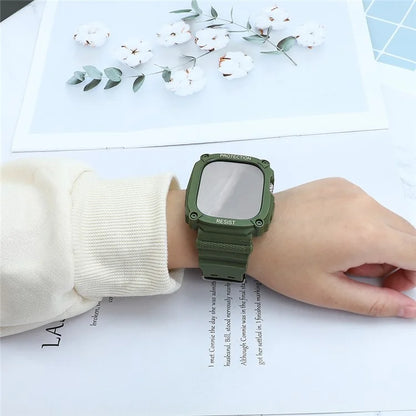 TPU Watch Strap for Apple Watch Ultra 49mm Integral Watch Band with Case