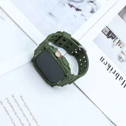 TPU Watch Strap for Apple Watch Ultra 49mm Integral Watch Band with Case
