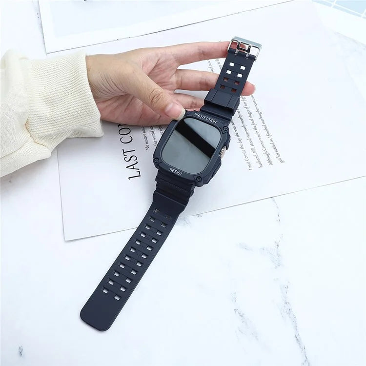 TPU Watch Strap for Apple Watch Ultra 49mm Integral Watch Band with Case