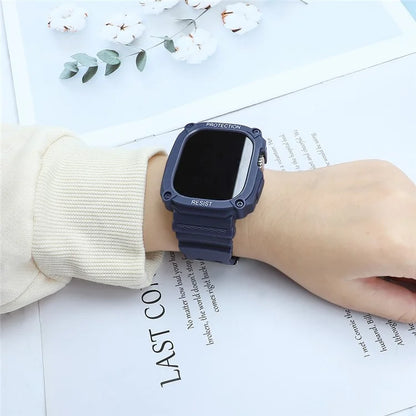TPU Watch Strap for Apple Watch Ultra 49mm Integral Watch Band with Case
