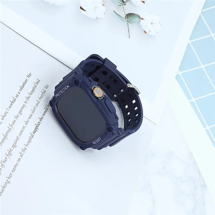 TPU Watch Strap for Apple Watch Ultra 49mm Integral Watch Band with Case