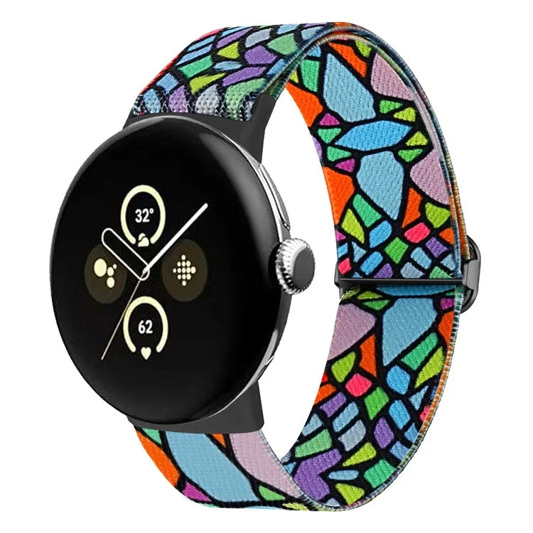 For Google Pixel Watch / Watch 2 Pattern Straps Adjustable Nylon Watch Band