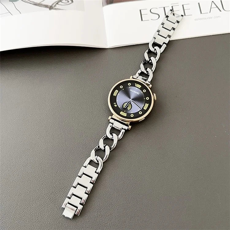 For Huawei Watch GT 4 41mm / Garmin Venu 3S 18mm Zinc Alloy Watch Band Chain Bracelet Strap