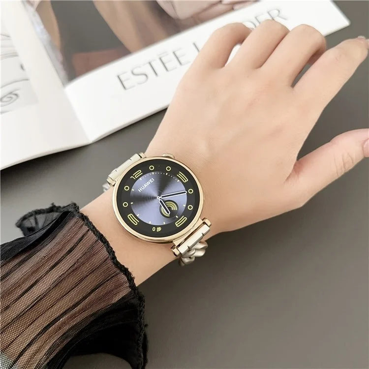 For Huawei Watch GT 4 41mm / Garmin Venu 3S 18mm Zinc Alloy Watch Band Chain Bracelet Strap