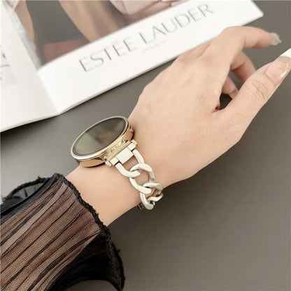 For Huawei Watch GT 4 41mm / Garmin Venu 3S 18mm Zinc Alloy Watch Band Chain Bracelet Strap