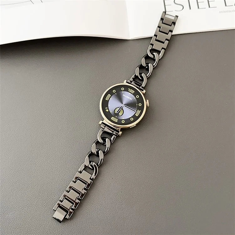 For Huawei Watch GT 4 41mm / Garmin Venu 3S 18mm Zinc Alloy Watch Band Chain Bracelet Strap