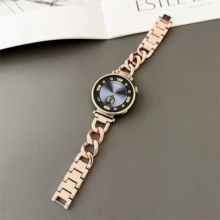For Huawei Watch GT 4 41mm / Garmin Venu 3S 18mm Zinc Alloy Watch Band Chain Bracelet Strap