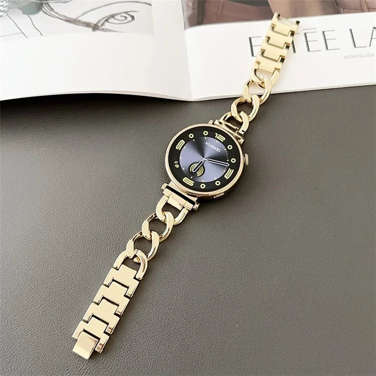 For Huawei Watch GT 4 41mm / Garmin Venu 3S 18mm Zinc Alloy Watch Band Chain Bracelet Strap