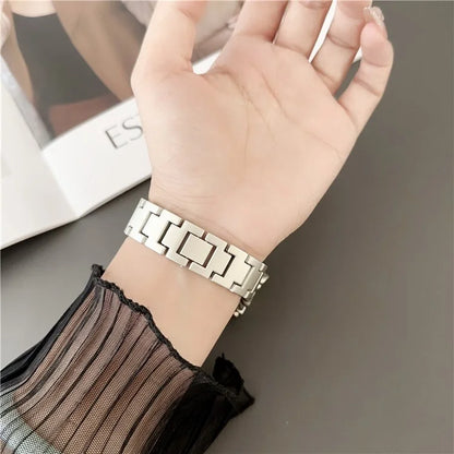 For Samsung Galaxy Watch6 40mm / 44mm / GarminActive 5 20mm Chain Watch Strap Zinc Alloy Wrist Strap