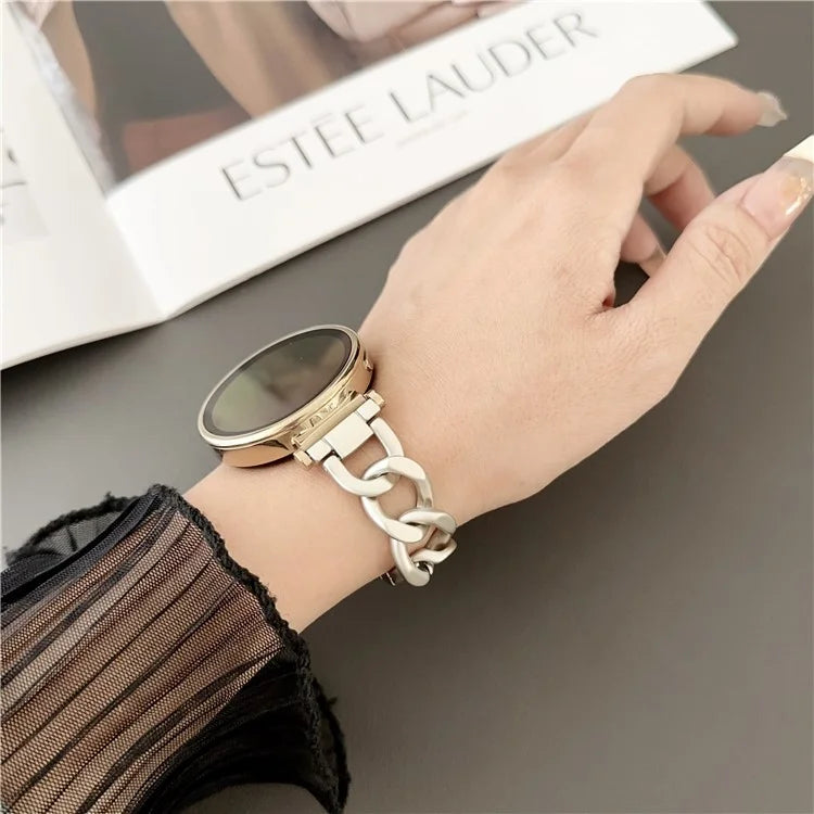 For Samsung Galaxy Watch6 40mm / 44mm / GarminActive 5 20mm Chain Watch Strap Zinc Alloy Wrist Strap