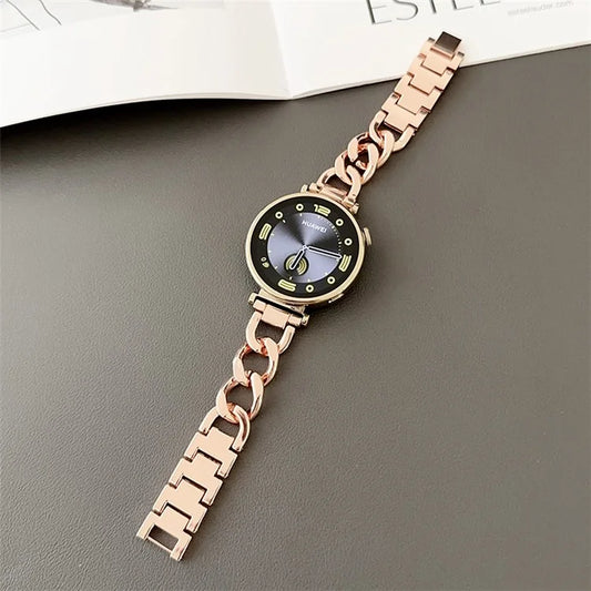For Samsung Galaxy Watch3 45mm / Garmin Venu 3 Watch Band 22mm Zinc Alloy Chain Wrist Strap