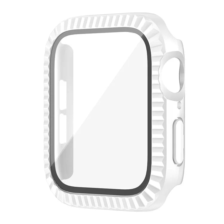 For Apple Watch Series 4 / 5 / 6 / SE / SE (2022) 40mm Textured Hard PC Watch Case with Tempered Glass Film