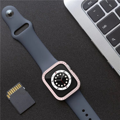 For Apple Watch Series 4 / 5 / 6 / SE / SE (2022) 40mm Textured Hard PC Watch Case with Tempered Glass Film