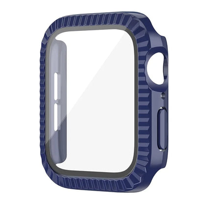 For Apple Watch Series 4 / 5 / 6 / SE / SE (2022) 40mm Textured Hard PC Watch Case with Tempered Glass Film
