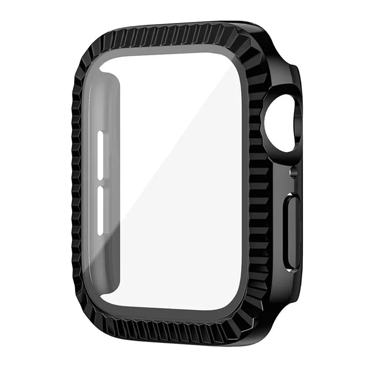For Apple Watch Series 1 / 2 / 3 42mm Textured Watch Case PC Cover with Tempered Glass Screen Protector