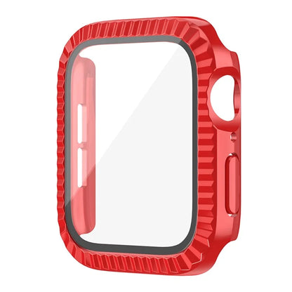For Apple Watch Series 1 / 2 / 3 42mm Textured Watch Case PC Cover with Tempered Glass Screen Protector