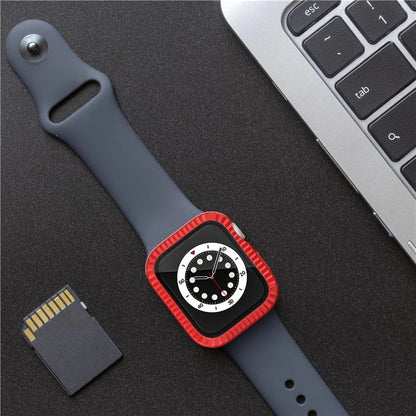 For Apple Watch Series 1 / 2 / 3 42mm Textured Watch Case PC Cover with Tempered Glass Screen Protector