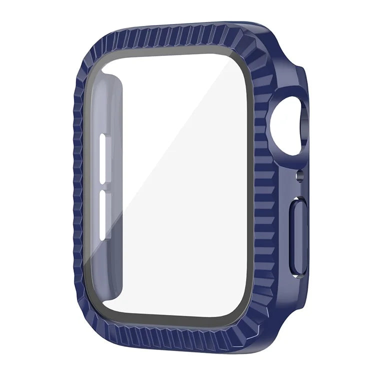 For Apple Watch Series 1 / 2 / 3 42mm Textured Watch Case PC Cover with Tempered Glass Screen Protector