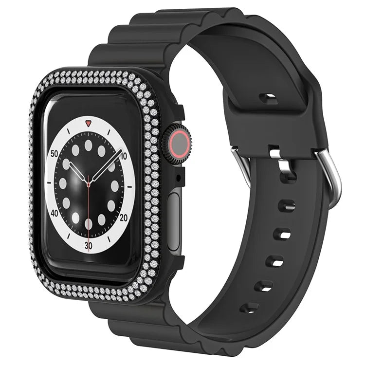 For Apple Watch Series 4 / 5 / 6 / SE / SE (2022) / SE (2023) 44mm Rhinestone Decor Zinc Alloy Watch Case
