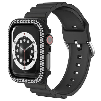 For Apple Watch Series 4 / 5 / 6 / SE / SE (2022) / SE (2023) 44mm Rhinestone Decor Zinc Alloy Watch Case