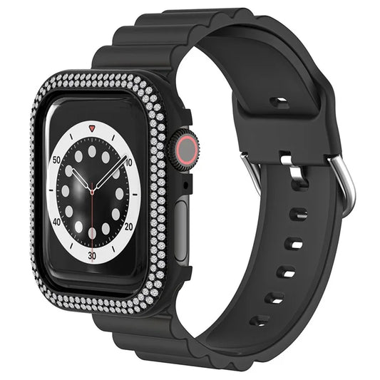For Apple Watch Series 4 / 5 / 6 / SE / SE (2022) / SE (2023) 44mm Rhinestone Decor Zinc Alloy Watch Case