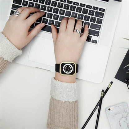 For Apple Watch Series 4 / 5 / 6 / SE / SE (2022) / SE (2023) 44mm Rhinestone Decor Zinc Alloy Watch Case
