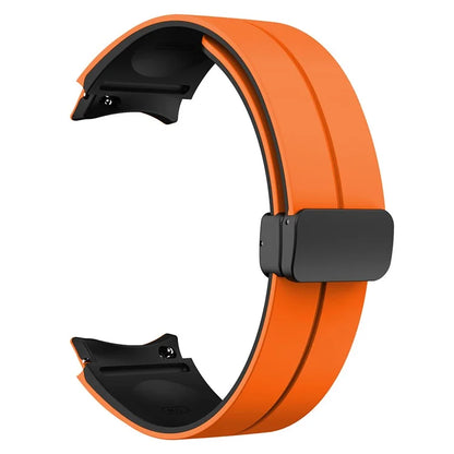 For Samsung Galaxy Watch 5 Pro 45mm Magnetic Buckle Wrist Band Bi-color Silicone Strap