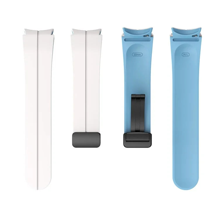 For Samsung Galaxy Watch 5 Pro 45mm Magnetic Buckle Wrist Band Bi-color Silicone Strap