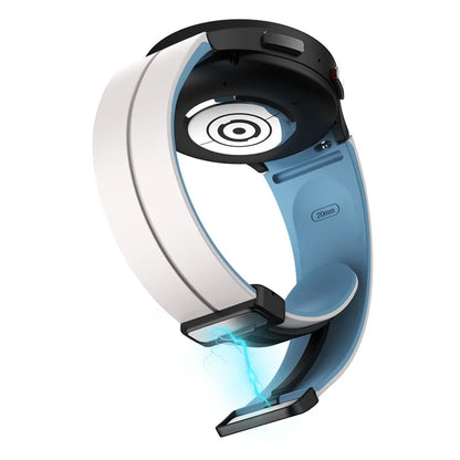 For Samsung Galaxy Watch 5 Pro 45mm Magnetic Buckle Wrist Band Bi-color Silicone Strap
