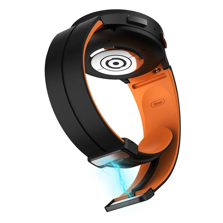 For Samsung Galaxy Watch 5 Pro 45mm Magnetic Buckle Wrist Band Bi-color Silicone Strap