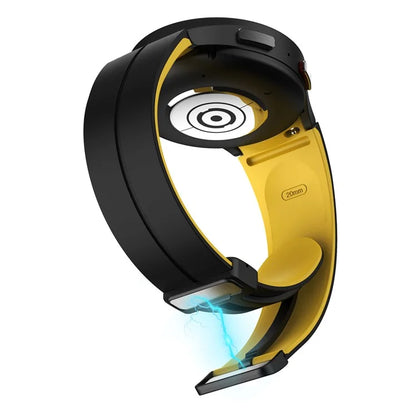 For Samsung Galaxy Watch 5 Pro 45mm Magnetic Buckle Wrist Band Bi-color Silicone Strap