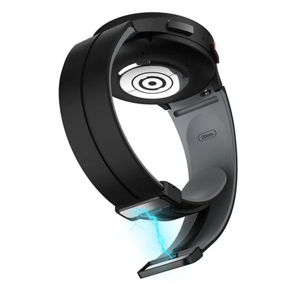 For Samsung Galaxy Watch 5 Pro 45mm Magnetic Buckle Wrist Band Bi-color Silicone Strap