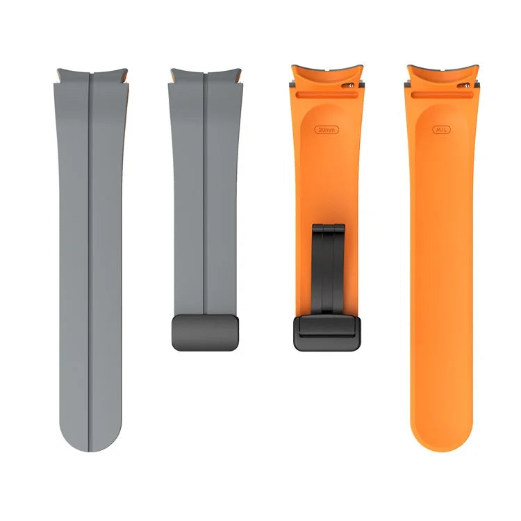 For Samsung Galaxy Watch 5 Pro 45mm Magnetic Buckle Wrist Band Bi-color Silicone Strap