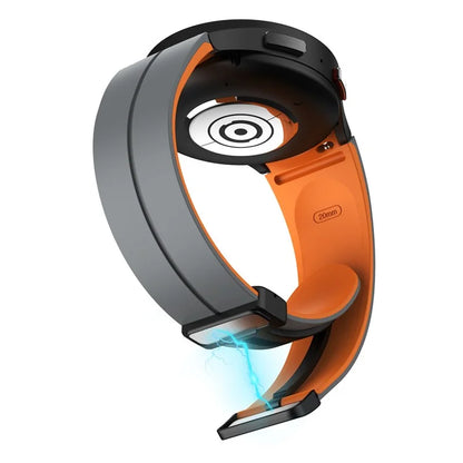 For Samsung Galaxy Watch 5 Pro 45mm Magnetic Buckle Wrist Band Bi-color Silicone Strap