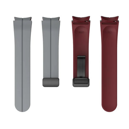 For Samsung Galaxy Watch 5 Pro 45mm Magnetic Buckle Wrist Band Bi-color Silicone Strap