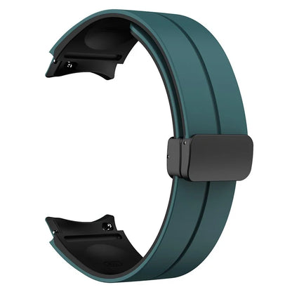 For Samsung Galaxy Watch 5 Pro 45mm Magnetic Buckle Wrist Band Bi-color Silicone Strap