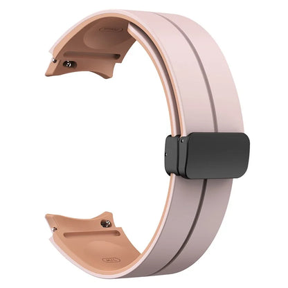 For Samsung Galaxy Watch 5 Pro 45mm Magnetic Buckle Wrist Band Bi-color Silicone Strap