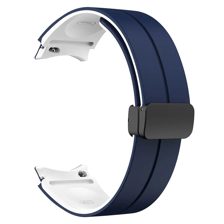 For Samsung Galaxy Watch 5 Pro 45mm Magnetic Buckle Wrist Band Bi-color Silicone Strap